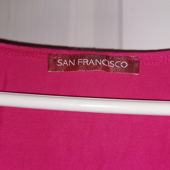 Sans Francisco - Dark pink surplice comfy Top M - Picture 3 of 5